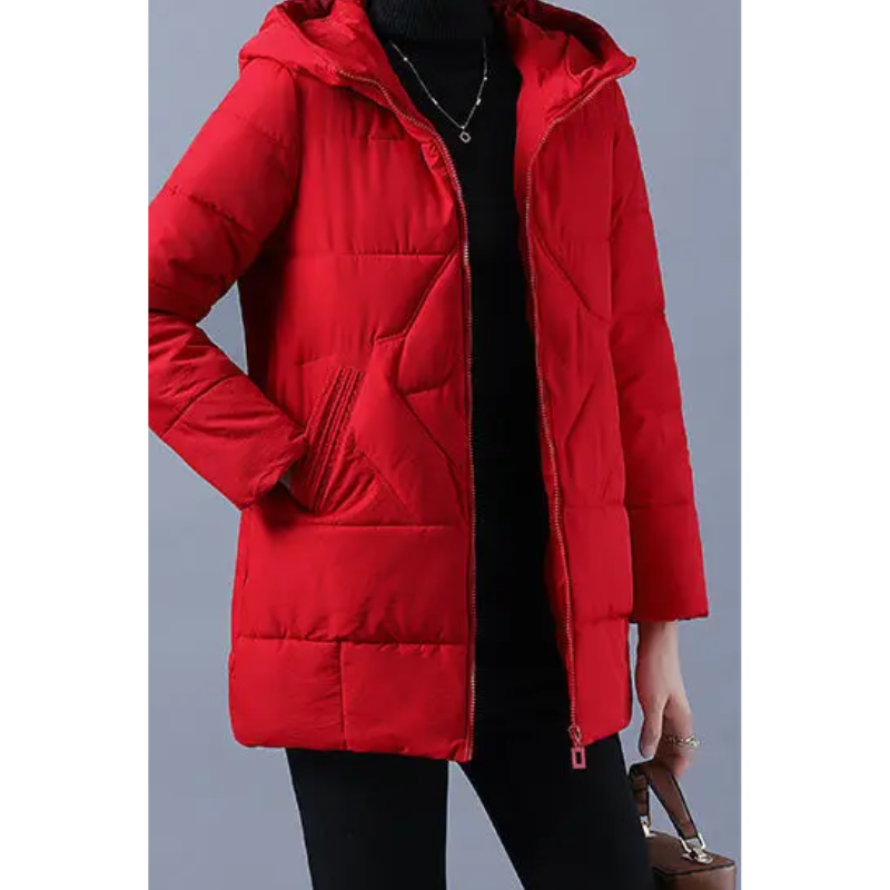 Finja | Women's Windproof Padded Parka Winter Jacket with Hood and Zip