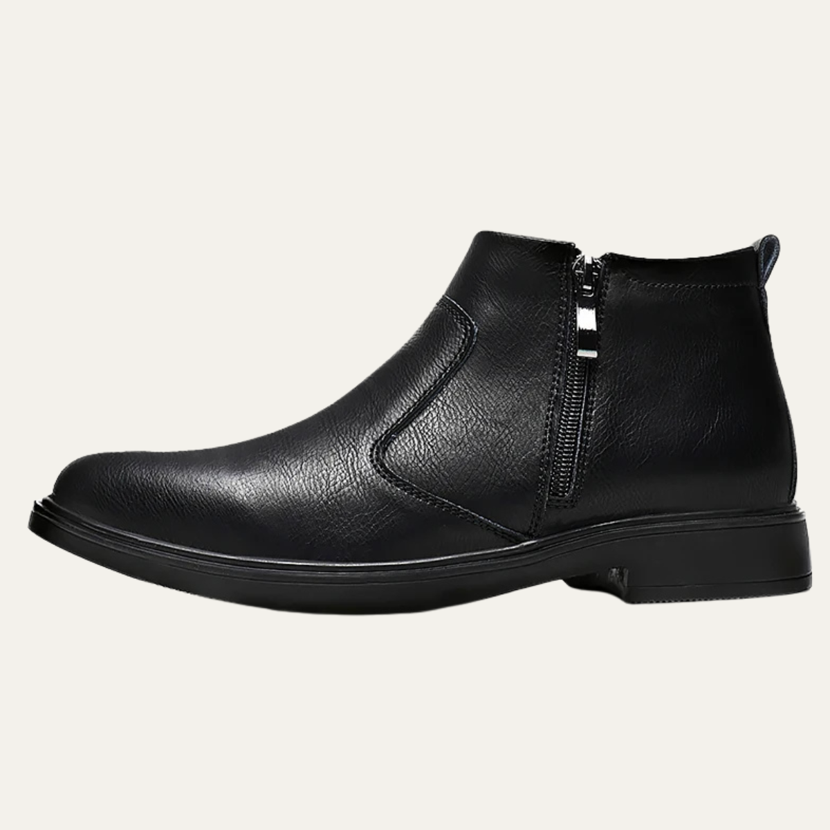 The Amantea Men’s Casual Leather Zipper Ankle Dress Boots