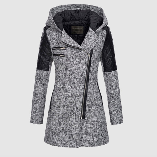 Annabelle | Women’s Asymmetric Zip Padded Hooded Jacket