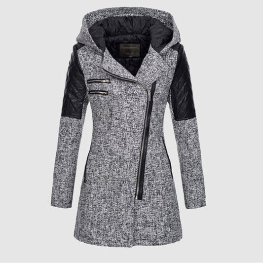 Annabelle | Women’s Asymmetric Zip Padded Hooded Jacket
