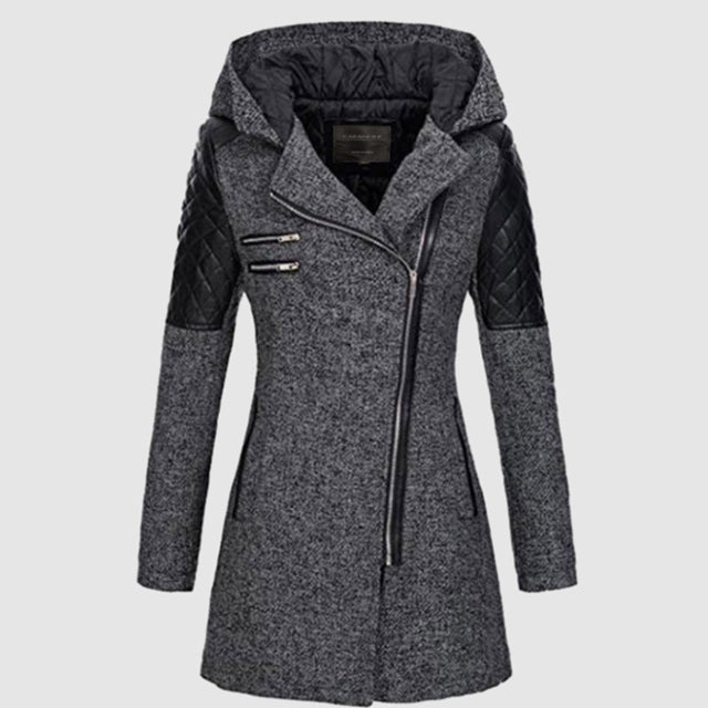 Annabelle | Women’s Asymmetric Zip Padded Hooded Jacket