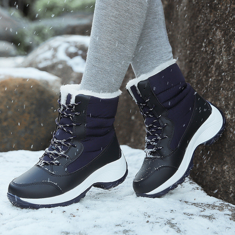 Patty | Women’s Winter Boots | Lace-Up Round Toe with Warm Fleece Lining & Platform Sole