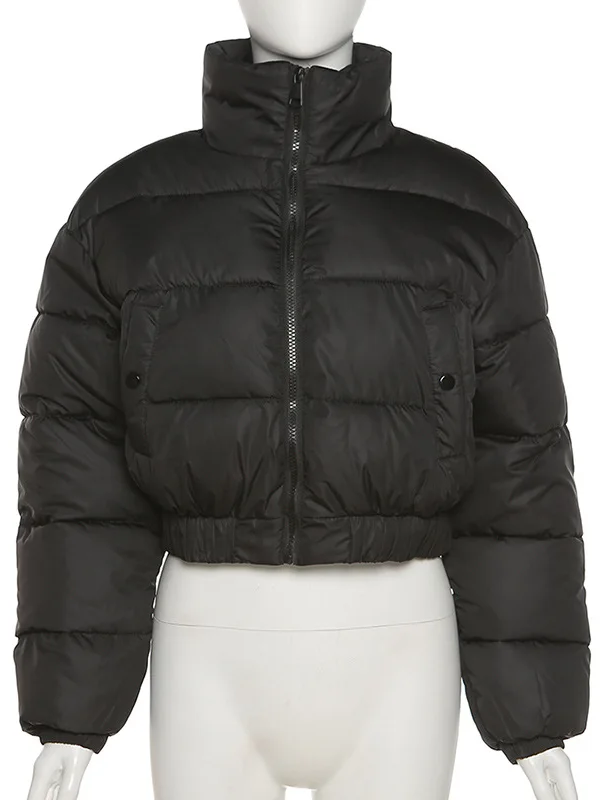 Bettina | Women’s Short Down Jacket with High Collar and Elastic Hem