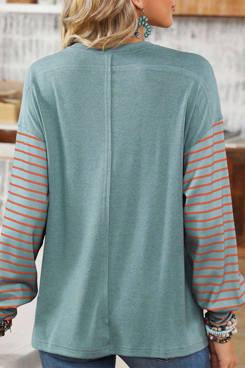 Bellina | Casual Sweatshirt with Striped Sleeves