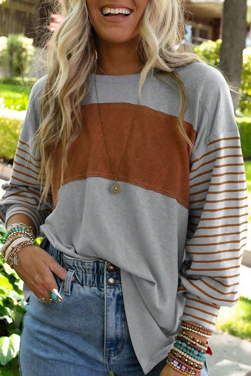 Bellina | Casual Sweatshirt with Striped Sleeves