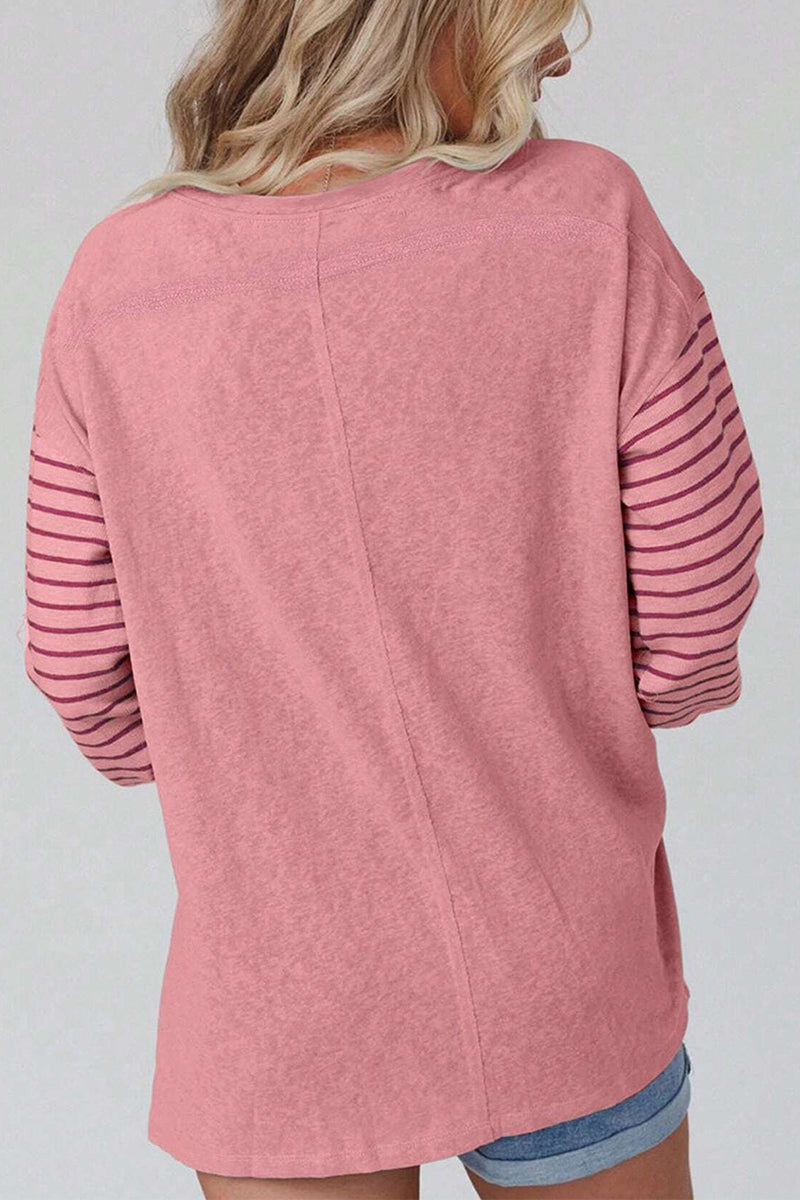 Bellina | Casual Sweatshirt with Striped Sleeves