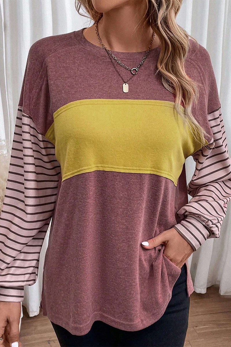 Bellina | Casual Sweatshirt with Striped Sleeves