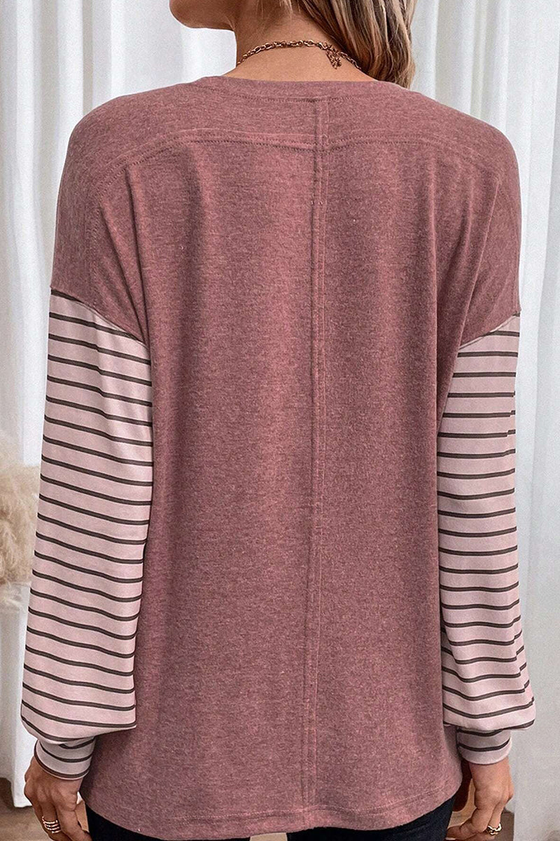 Bellina | Casual Sweatshirt with Striped Sleeves