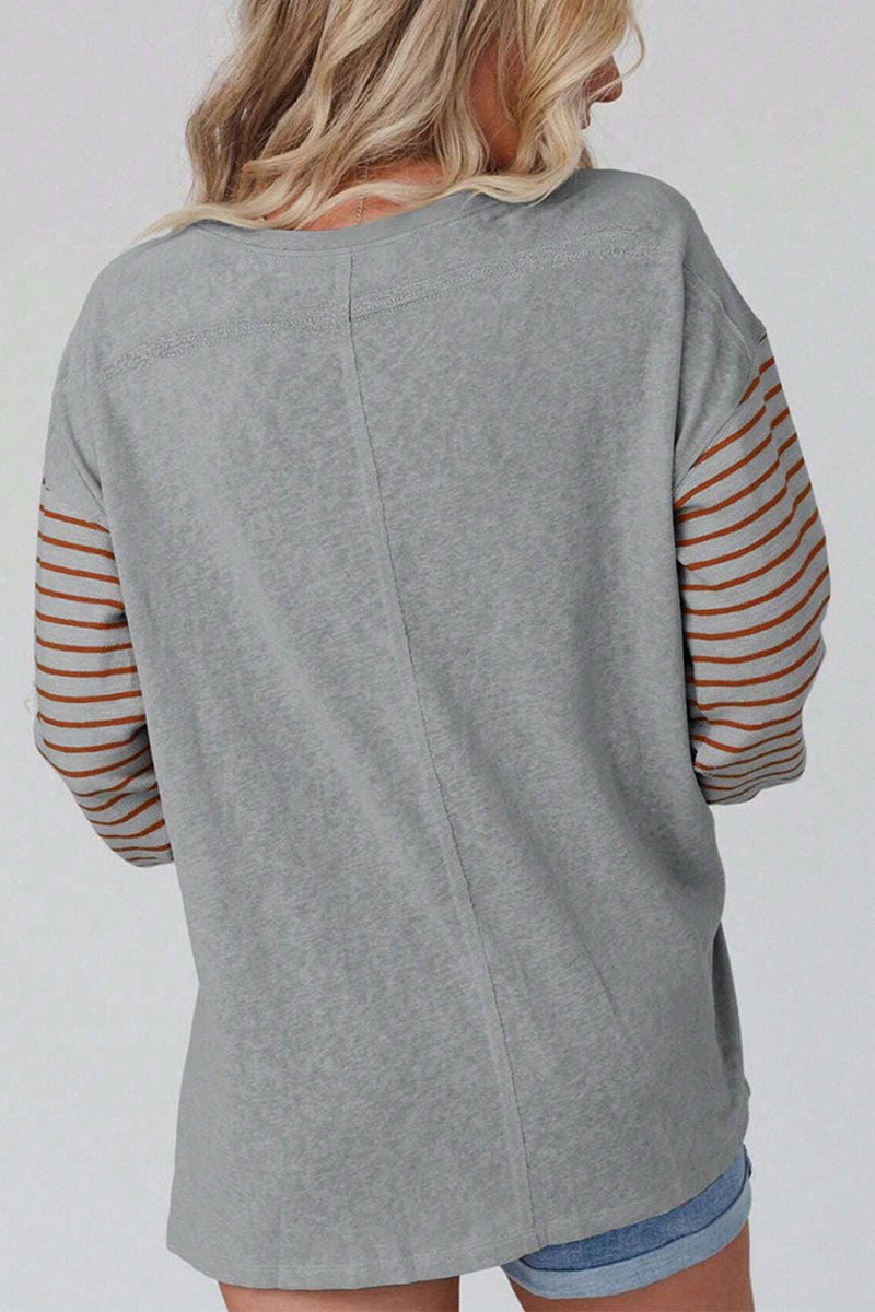 Bellina | Casual Sweatshirt with Striped Sleeves