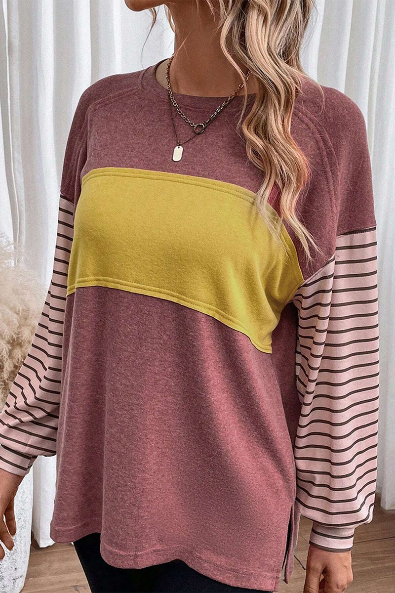 Bellina | Casual Sweatshirt with Striped Sleeves