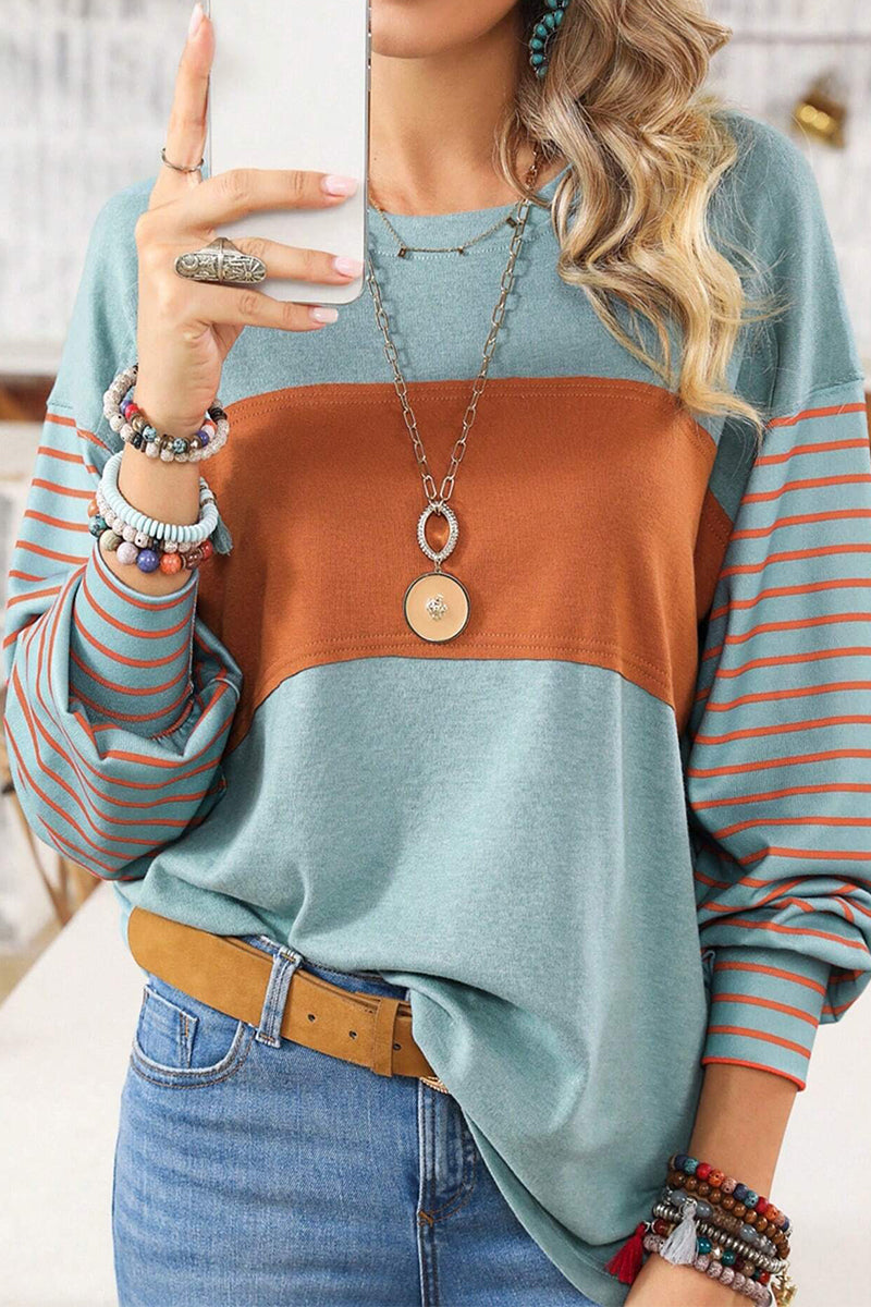 Bellina | Casual Sweatshirt with Striped Sleeves