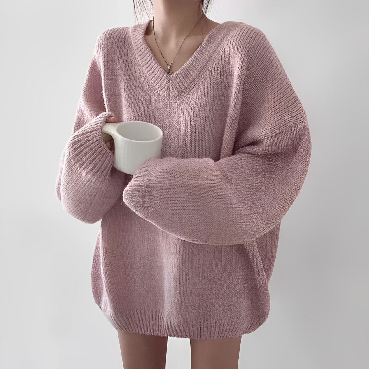 Florentine | Relaxed V-Neck Oversized Jumper - Ultimate Comfort