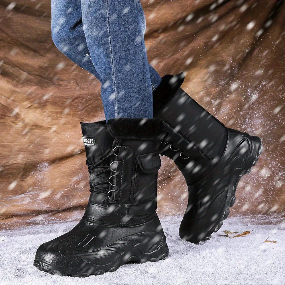 Cadrick | Men’s Waterproof Winter Boots | High-Cut Outdoor Lace-Up Shoes with Warm Lining