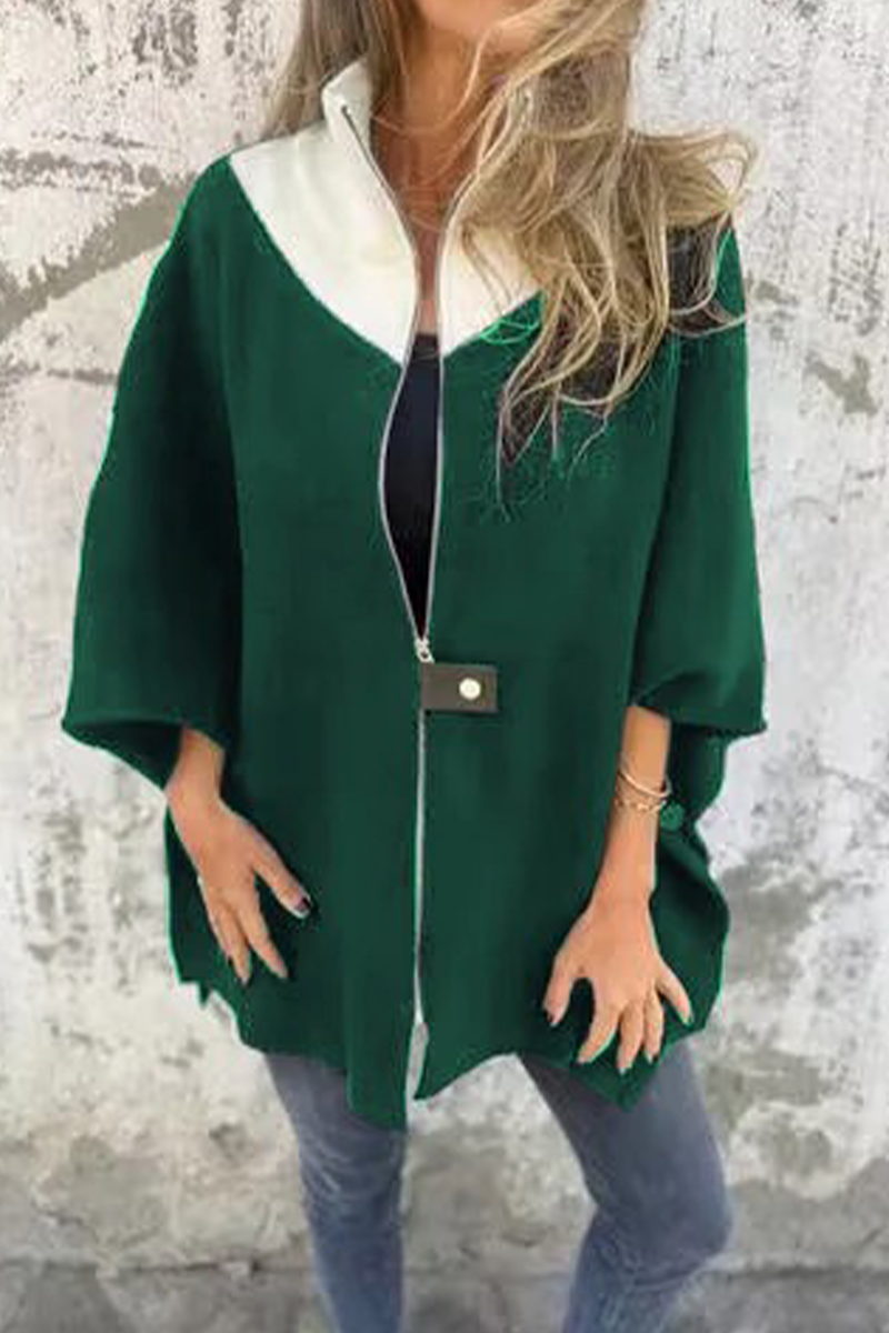 Florina | Long Zip-Up Cardigan with Wide Sleeves – Versatile and Comfortable Layering Piece