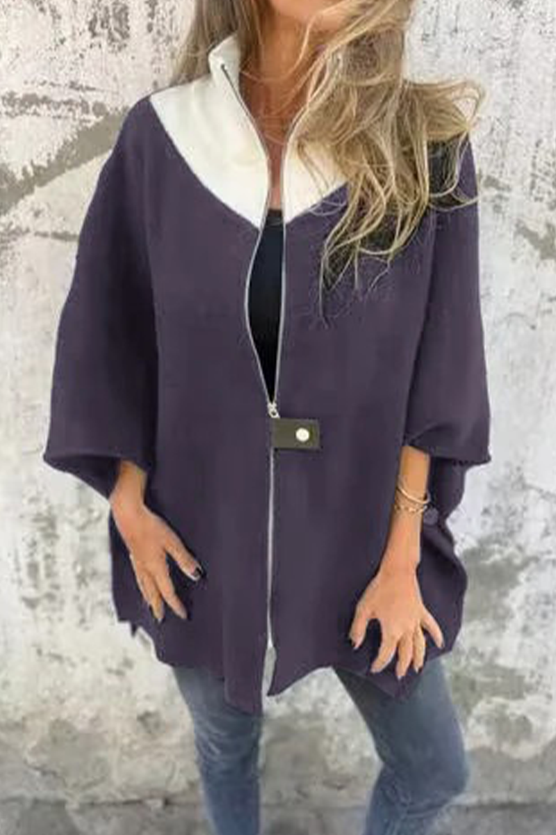 Florina | Long Zip-Up Cardigan with Wide Sleeves – Versatile and Comfortable Layering Piece