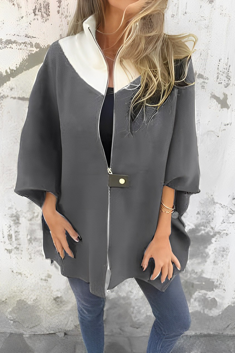 Florina | Long Zip-Up Cardigan with Wide Sleeves – Versatile and Comfortable Layering Piece