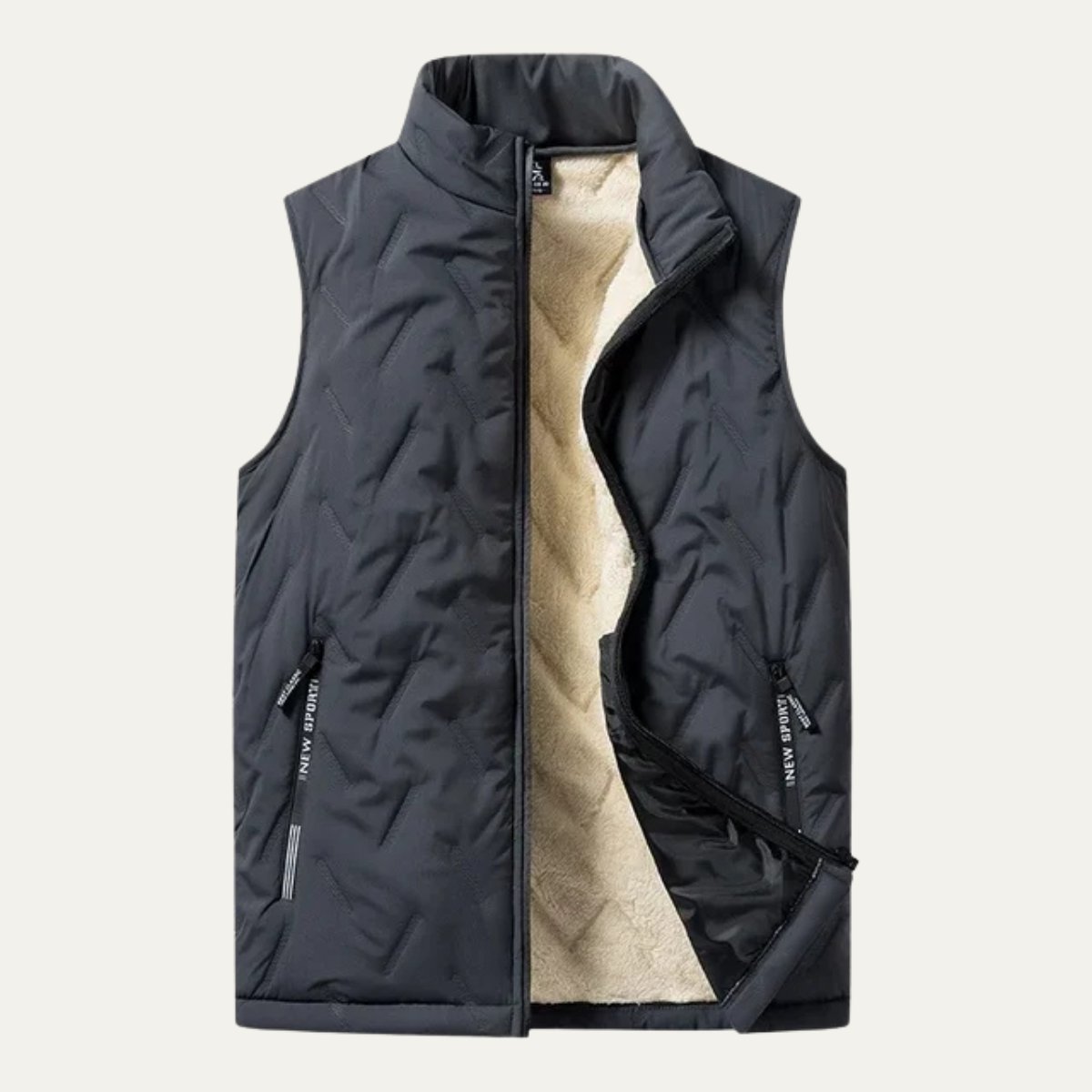 The Macerata Men’s Warm Fleece Lined Gilet with Stand Collar