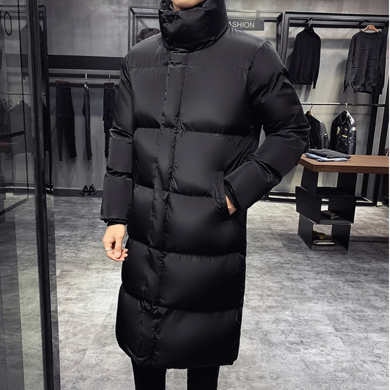 Fritz | Men's Long Quilted Winter Coat – Waterproof, Black with Side Pockets