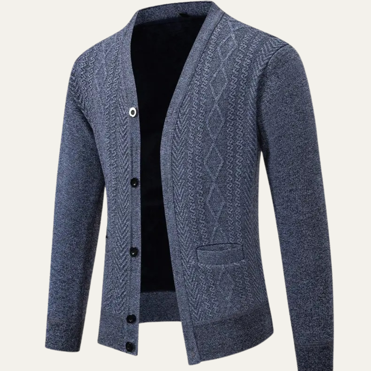 The Llangollen Men's Button Up Casual Knit Cardigan with Pockets
