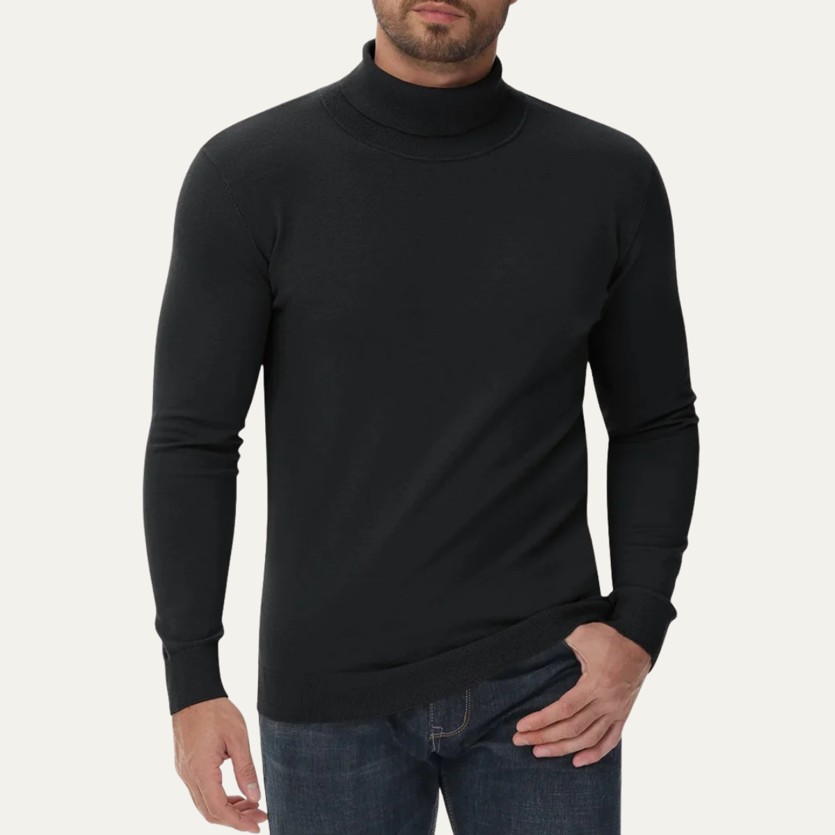 The Brighton Men's Slim Fit Cotton Classic Turtleneck Jumper