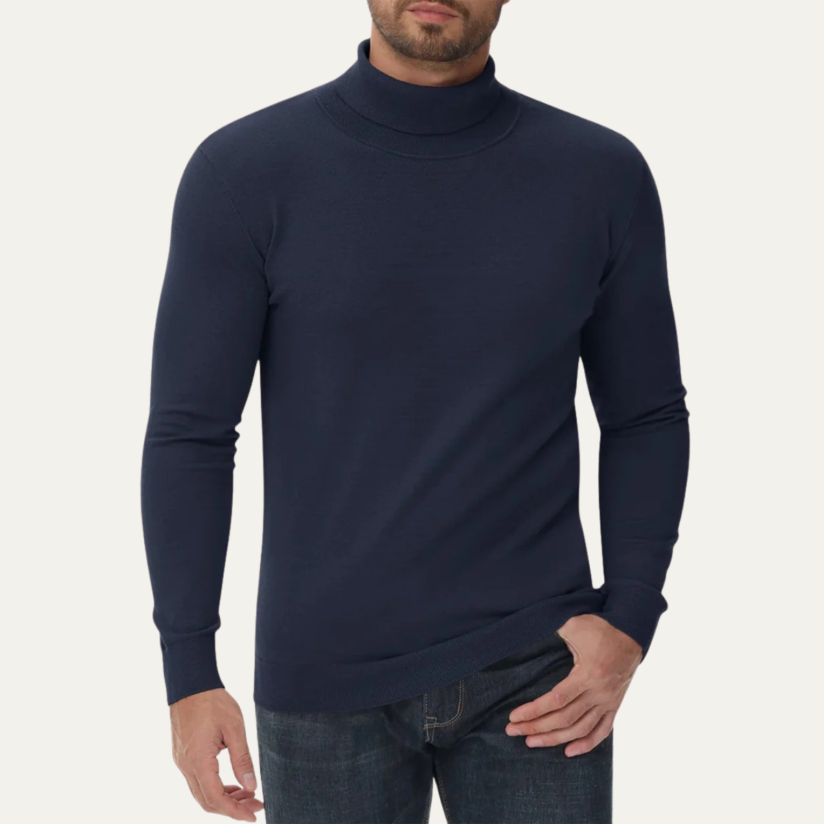 The Brighton Men's Slim Fit Cotton Classic Turtleneck Jumper