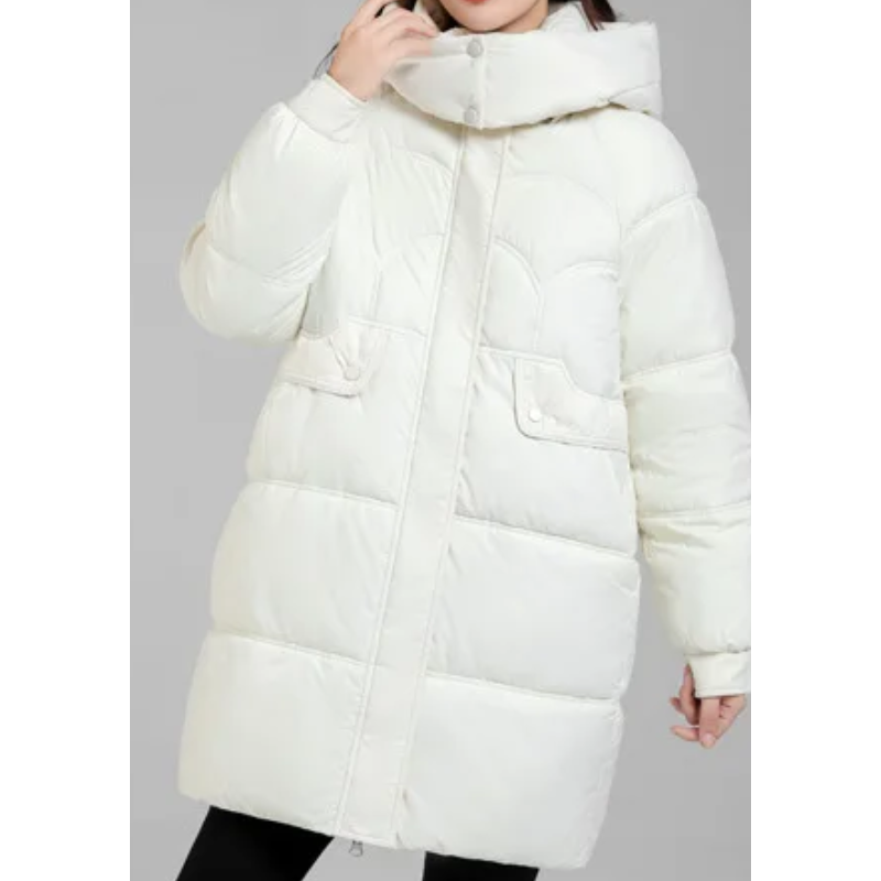 Elisa | Women's Quilted Parka Winter Jacket with Stand Collar and Removable Hood