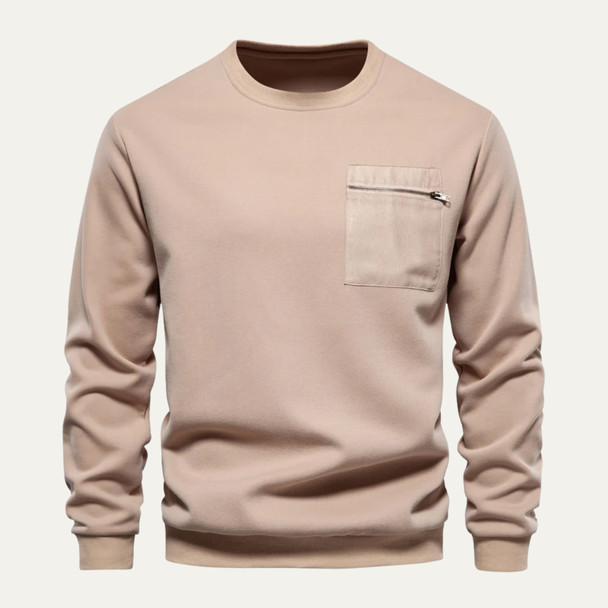 The Glasgow Men's Casual Crew Neck Jumper with Chest Pocket