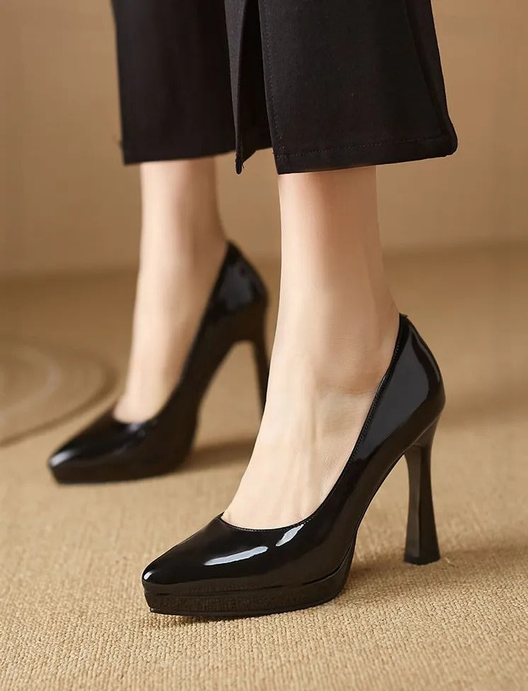 Lazora | Women’s Elegant Solid Colour Pointed Toe High Heel Pumps