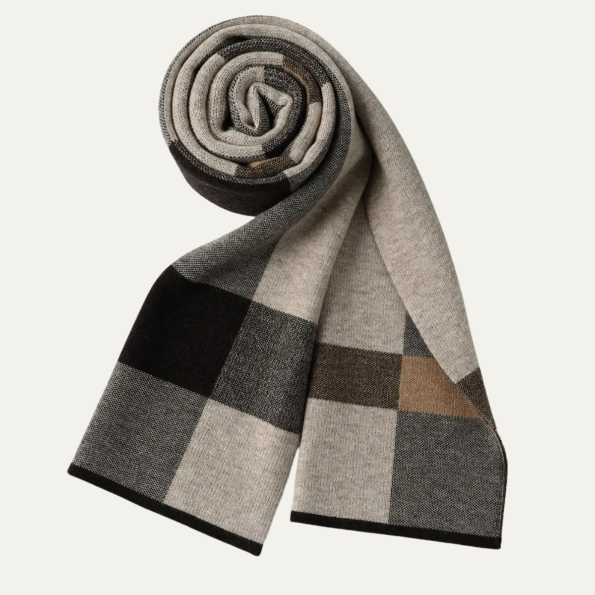 The Highgate Men&#39;s Classic Knit Plaid Scarf