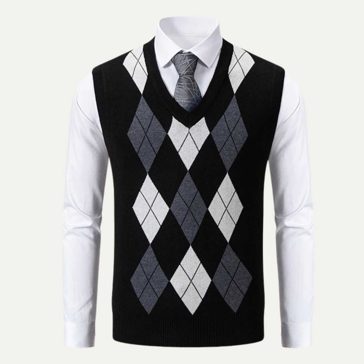 The Nottingham Men’s Classic Patterned V Neck Knitted Vest