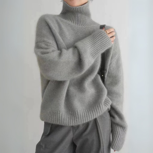 Penny | Women's Classic Knit Turtleneck Sweater, Loose Fit, Solid Colour