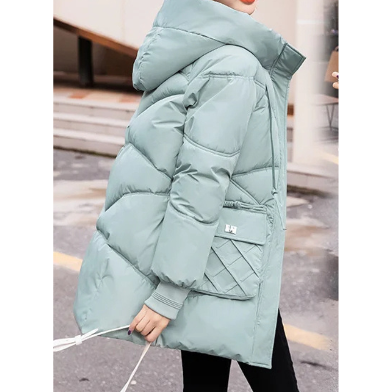 Maila | Women's Puffer Winter Jacket with Hood, Drawstring, and Large Pockets