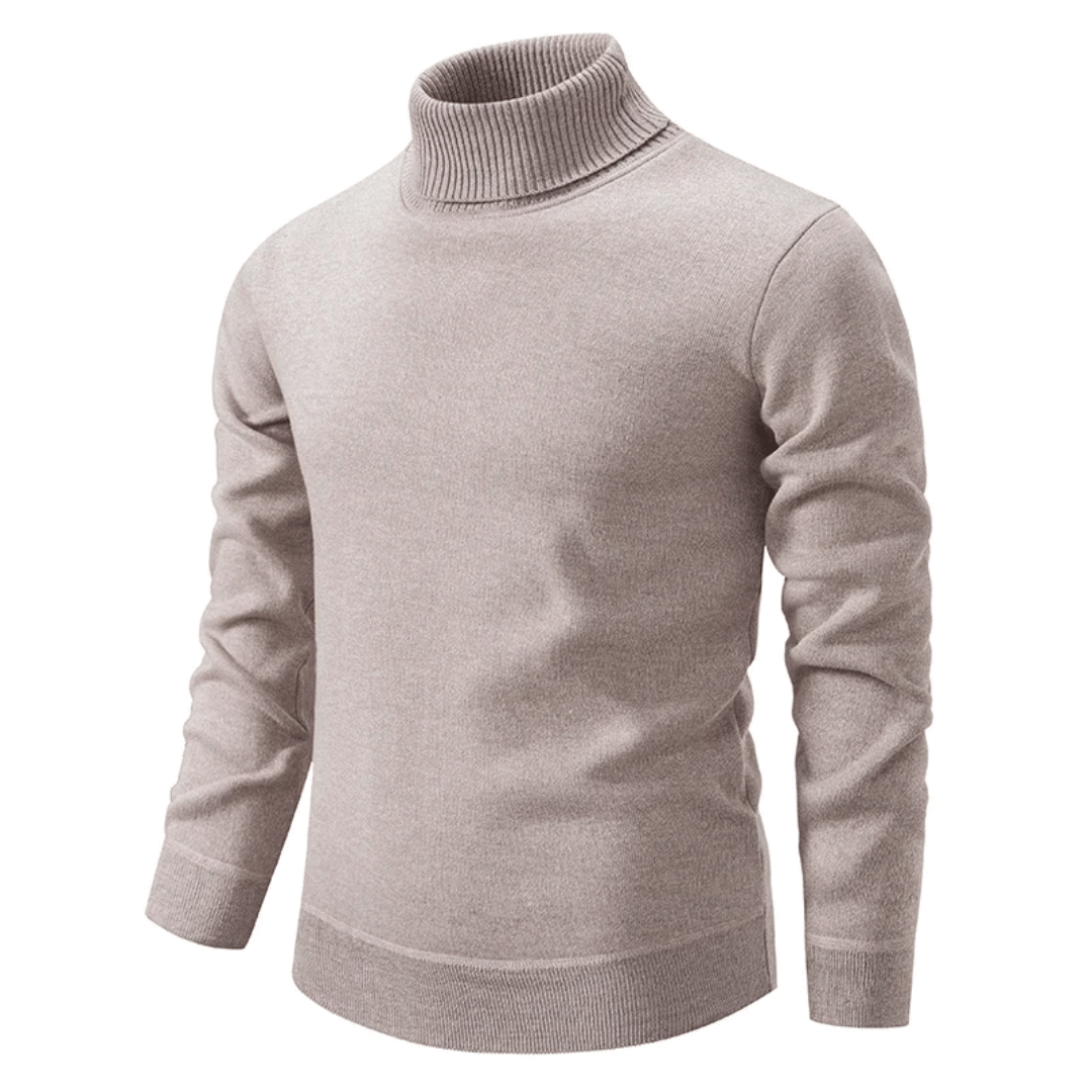 Delphin | Men's Solid Colour Roll Neck Warm Sweater - Soft & Comfortable