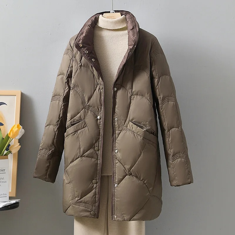 Cassandra | Women's Lightweight Quilted Jacket with Buttons and Side Pockets – Elegant Winter Warmth