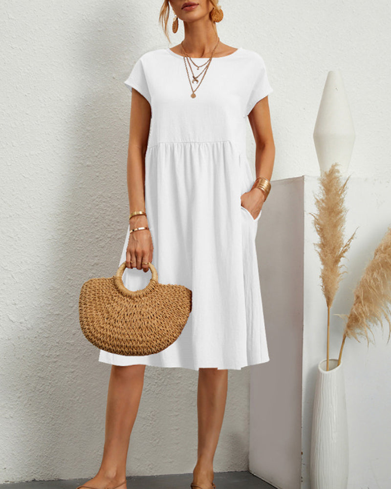 Urienne | Loose-Fit Pocketed Midi Dress – Breezy Comfort for Summer