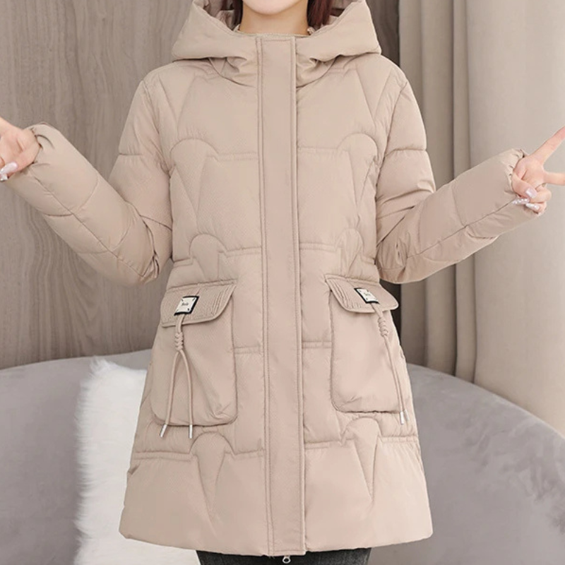 Delia | Women's Windproof Parka Winter Jacket with Hood and Zipper