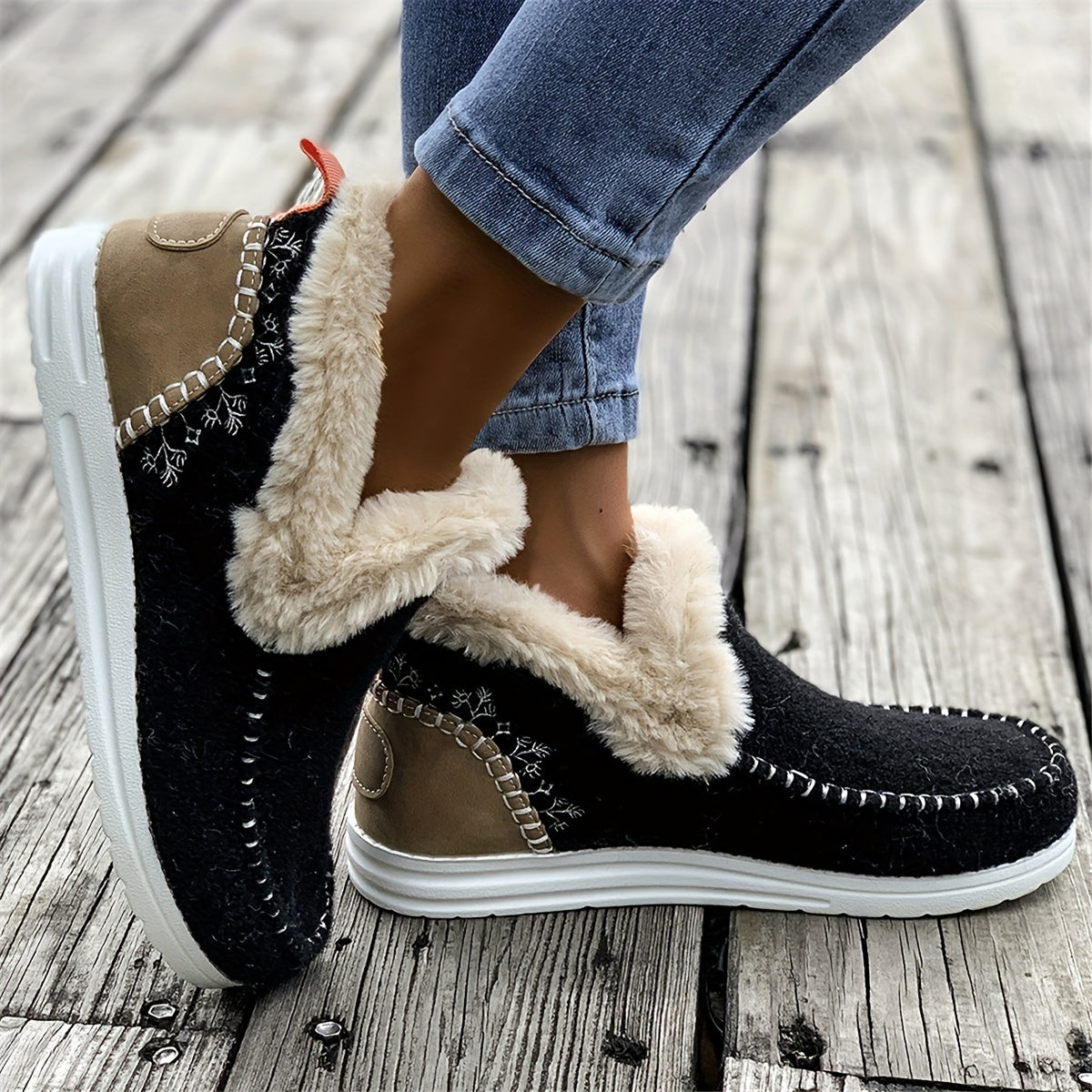 Lorinda | Warm Plush Lined Slip-On Winter Shoes for Women