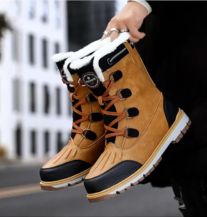 Drevan | Men’s Stylish Winter Boots | Mid-Height Lace-Up Shoes with Warm Lining