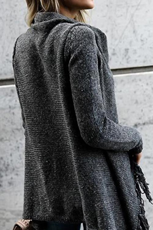 Celindra | Long Asymmetric Sweater with Trendy Fringes – Effortlessly Stylish