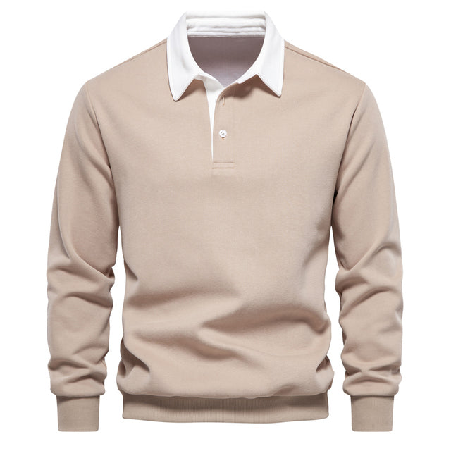 Quincy | Men’s Long Sleeve Polo Shirt with Classic Buttoned Collar – Smart Casual Top