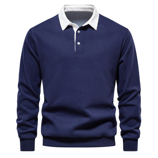 Lisbeth | Men's Buttoned Polo Neck Sweatshirt – Warm & Stylish