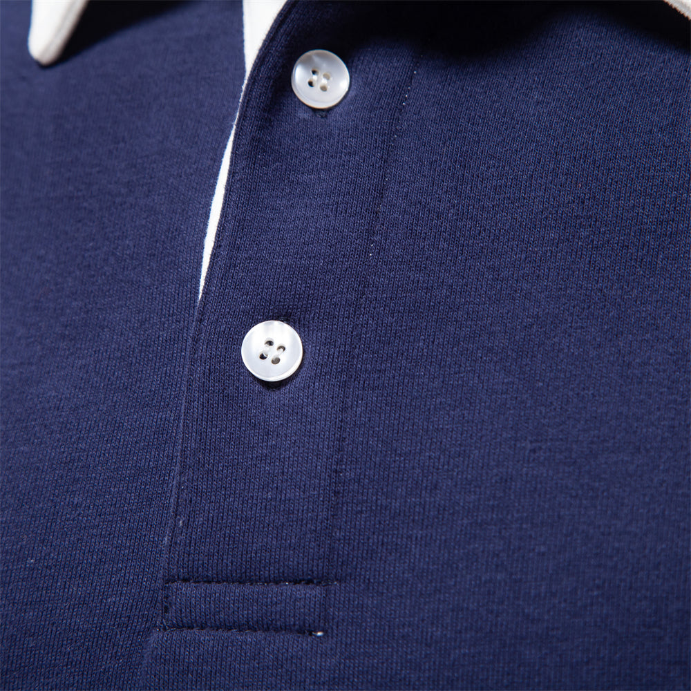 Lisbeth | Men's Buttoned Polo Neck Sweatshirt – Warm & Stylish