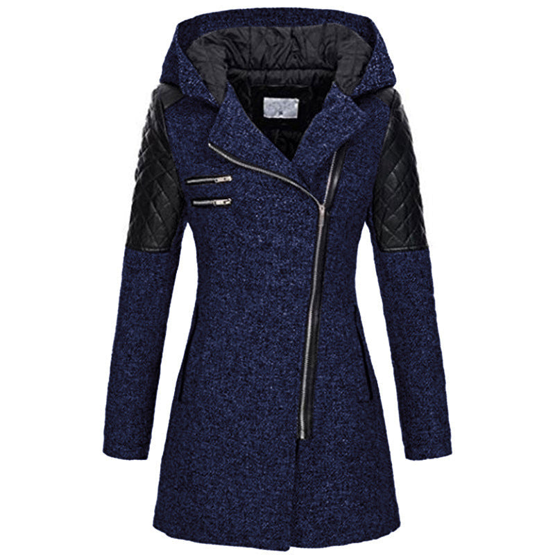 Annabelle | Women’s Asymmetric Zip Padded Hooded Jacket