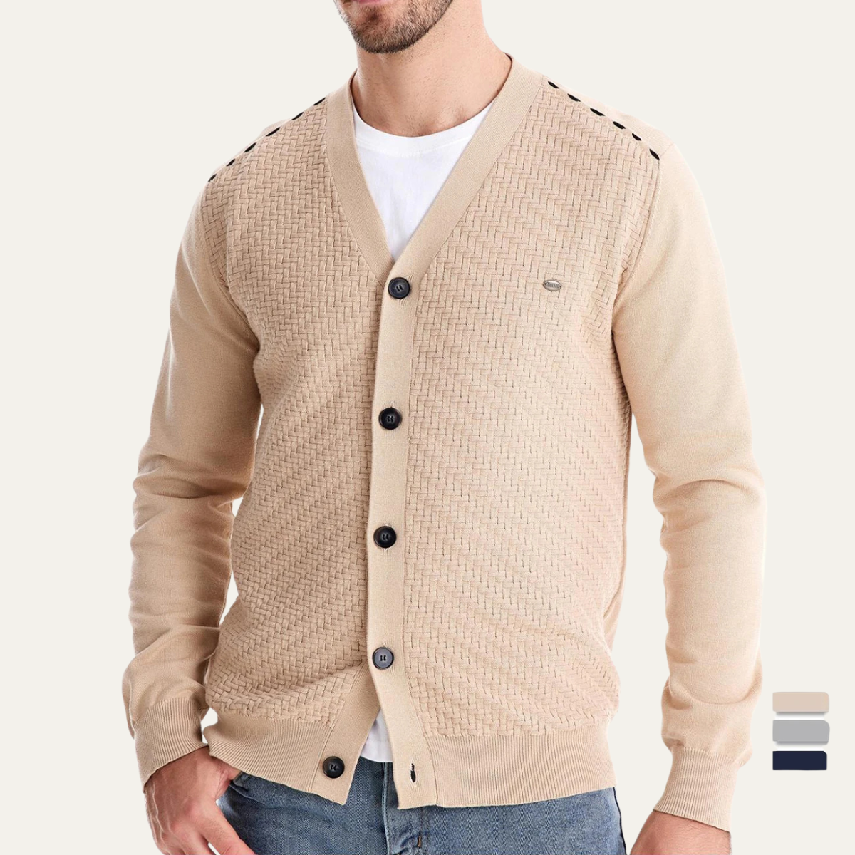 The Stirling Men's Slim Fit Lightweight Button Up Cardigan