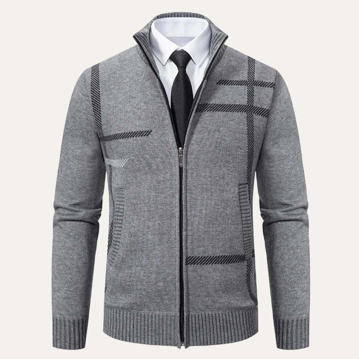 The Ashglen Men's Full Zip Knit Cardigan