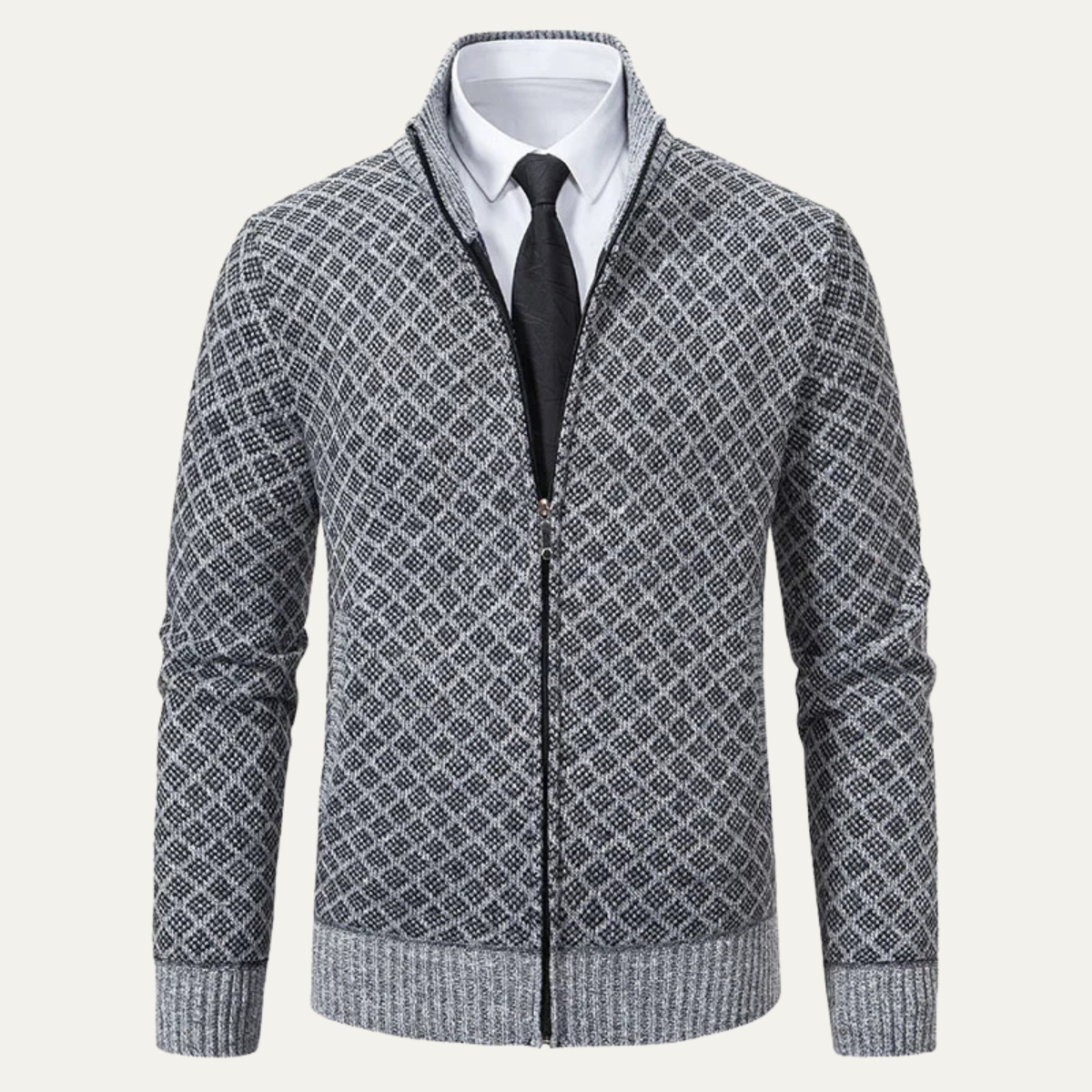 The Southbank Men’s Smart Knit Winter Zip Up Cardigan
