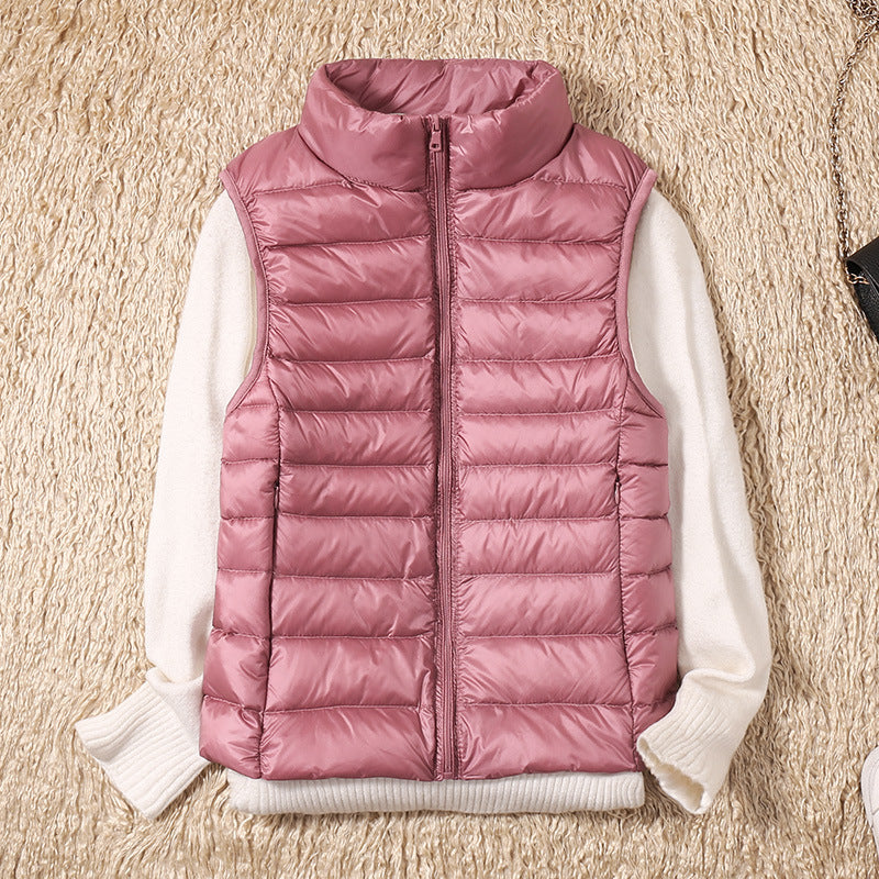 Tiffany | Women’s Lightly Padded Outdoor Vest – Sleeveless Full Zip Gilet with Stand Collar