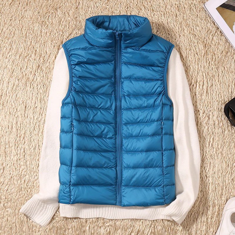 Tiffany | Women’s Lightly Padded Outdoor Vest – Sleeveless Full Zip Gilet with Stand Collar