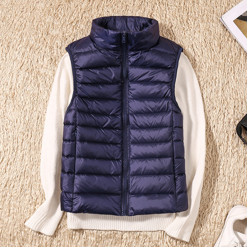 Tiffany | Women’s Lightly Padded Outdoor Vest – Sleeveless Full Zip Gilet with Stand Collar