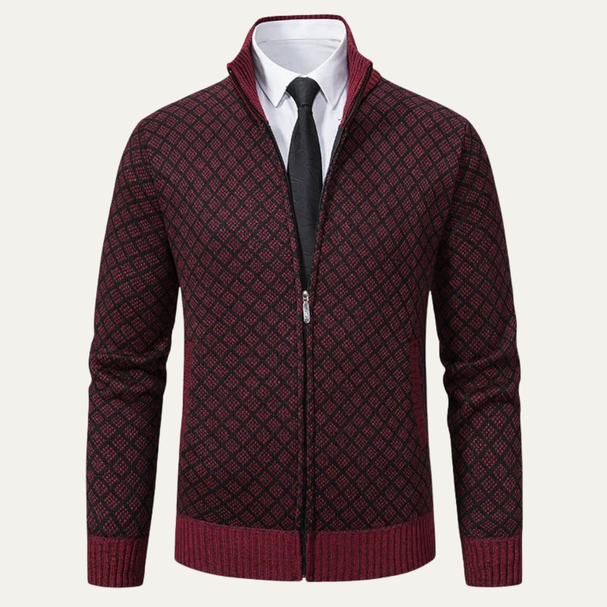 The Southbank Men’s Smart Knit Winter Zip Up Cardigan